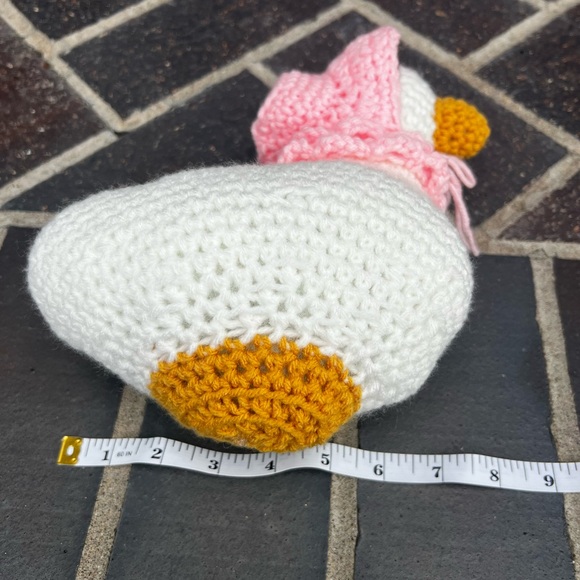 Hand Crocheted Carla the White Goose with Bonnet Stuffed Animal Plushie! - Picture 13 of 14